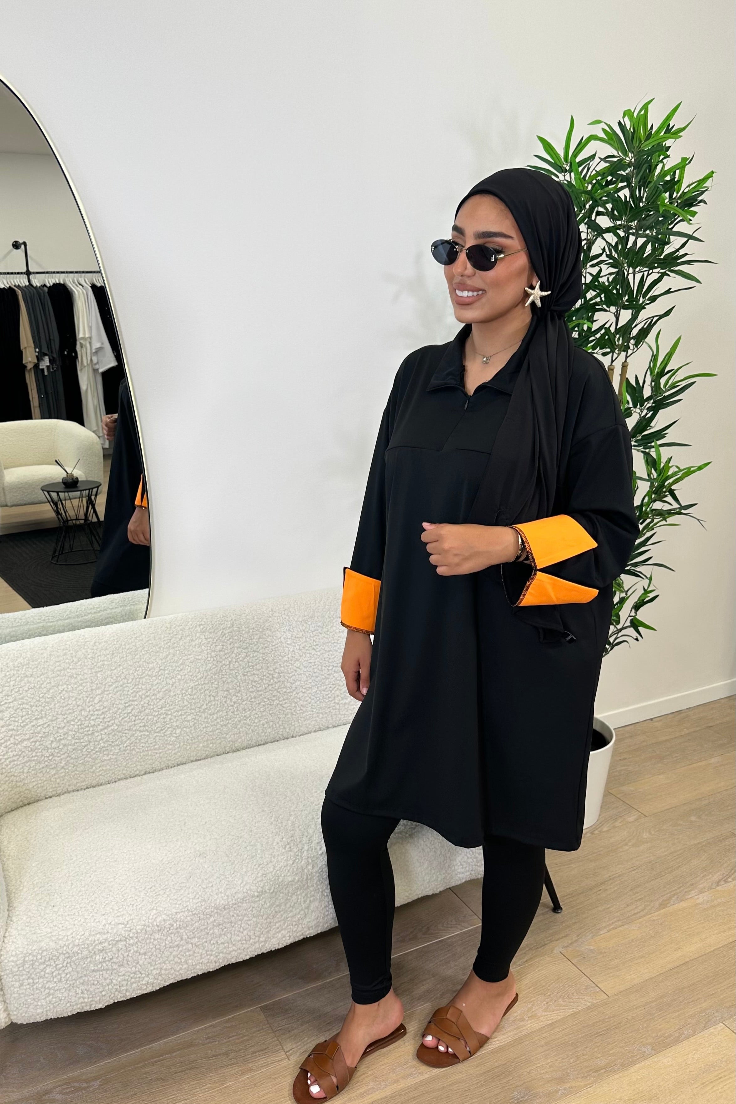 BURKINI SIGNATURE NOIR ORANGE